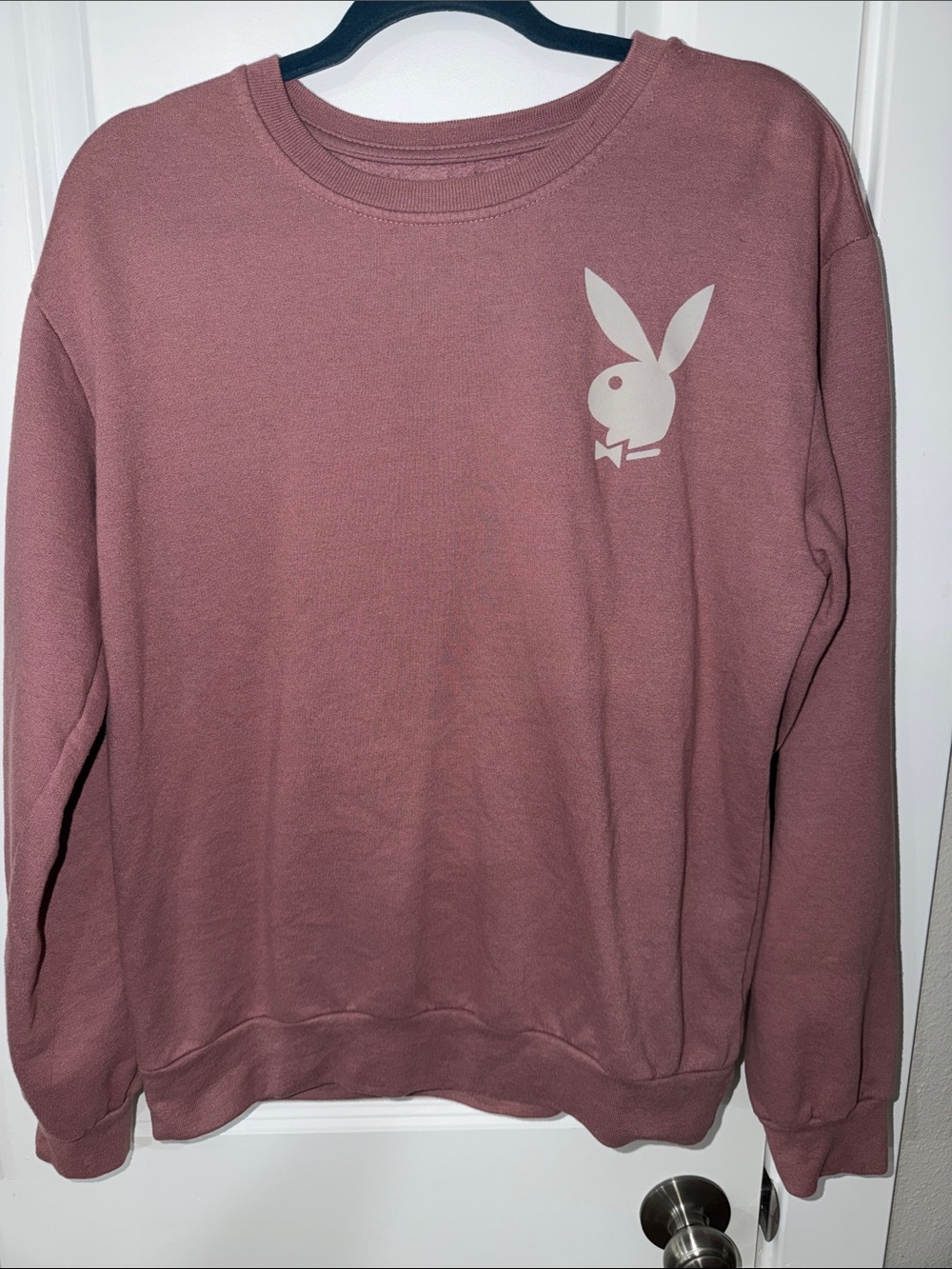 Very Unique Rare PLAYBOY Dusty Rose Crewneck Sweatshirt with Bunny Logo